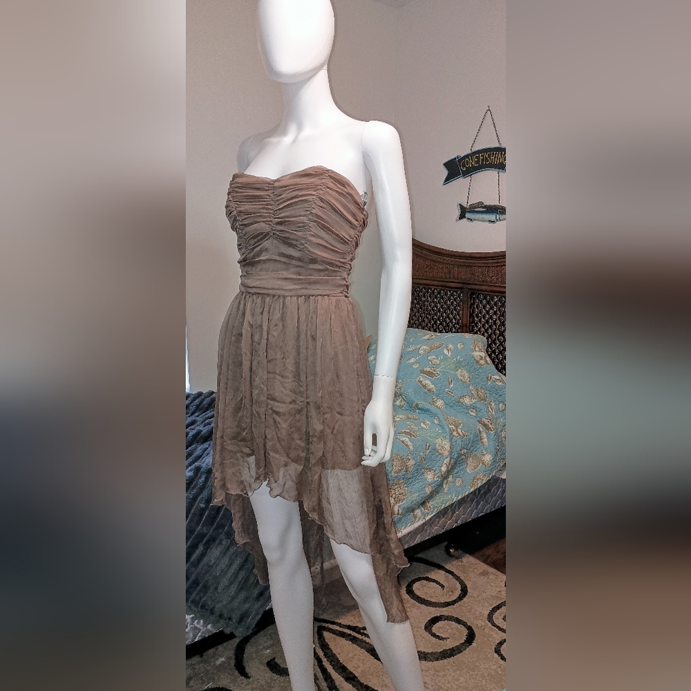 Elegant Brown Sleeveless Dress Lush